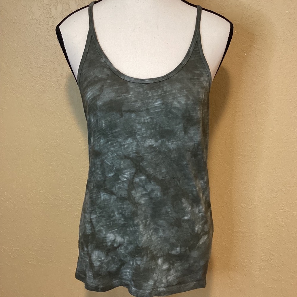 Lilla P Green‎ and white tie-dye tank top, racerback, size small, 100% Cotton